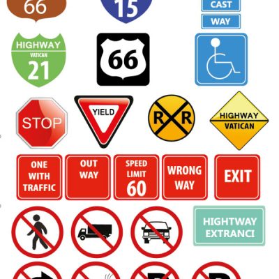 Custom-shaped regulatory signs street signs