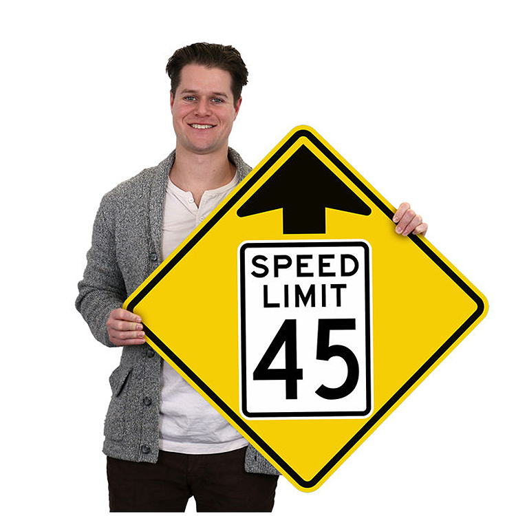 Road customized reflective speed limit signs