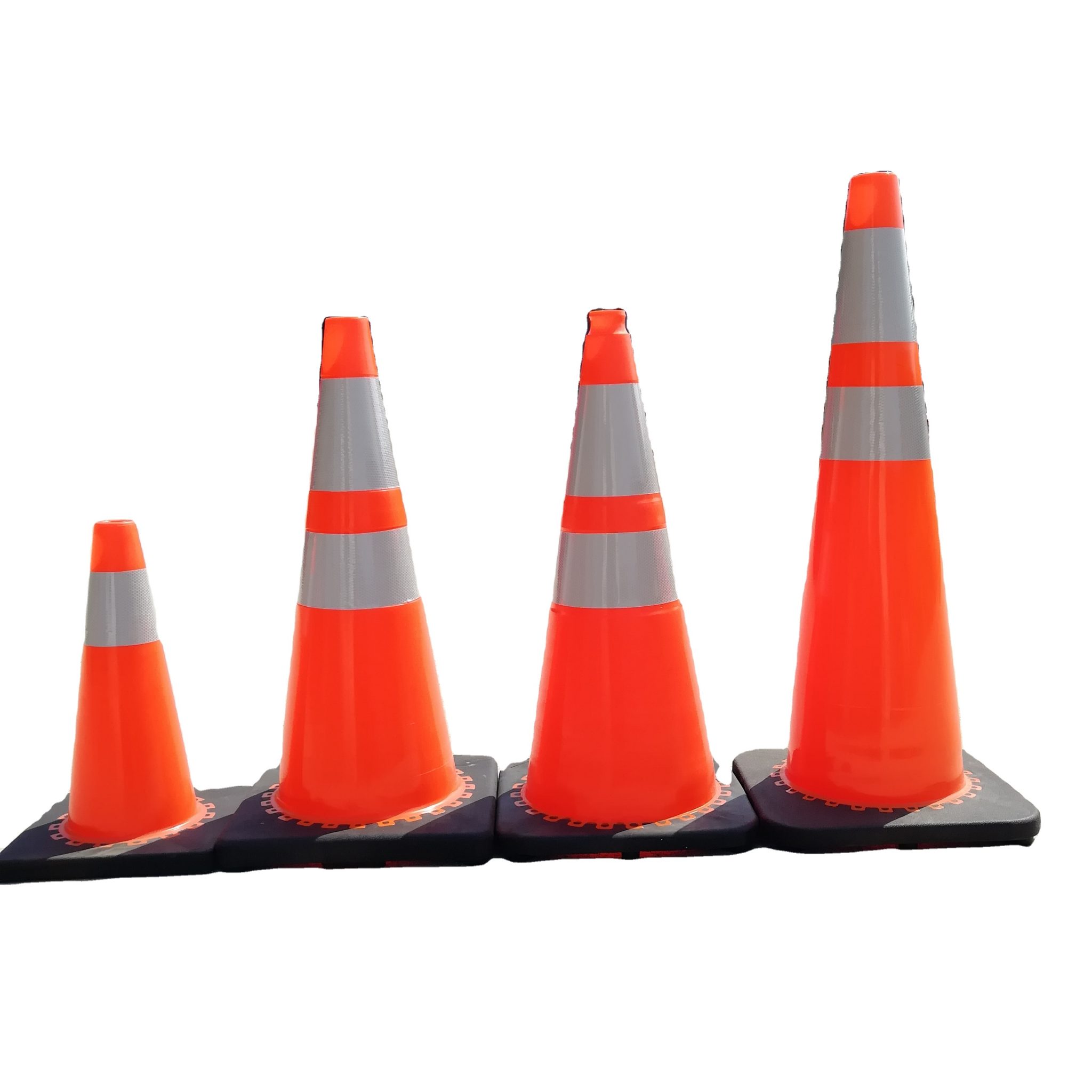 Various specifications of red traffic cones